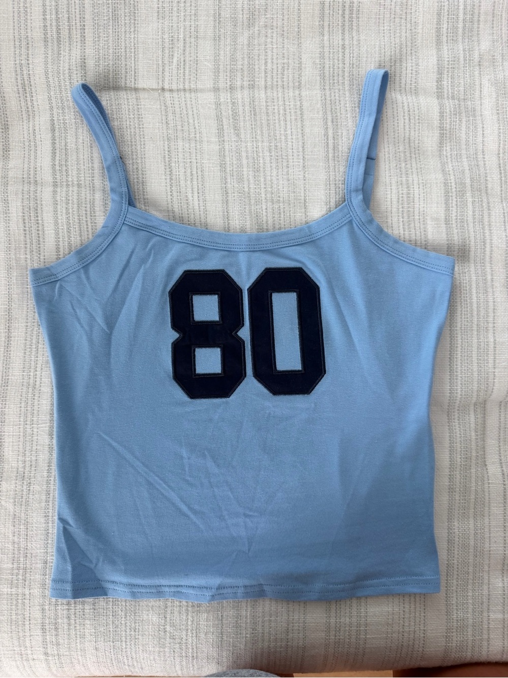 Edikted Light Blue Number 80 Spaghetti Strap Tank Top WORN ONCE